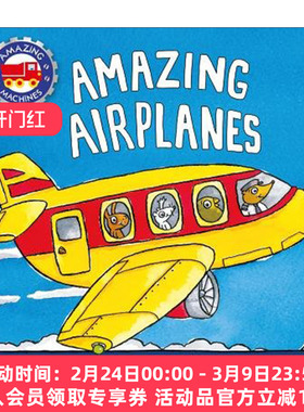英文原版 Amazing Machines Amazing Airplanes 神奇机器系列交通工具之 飞机 纸板书 英文版 进口英语原版书籍