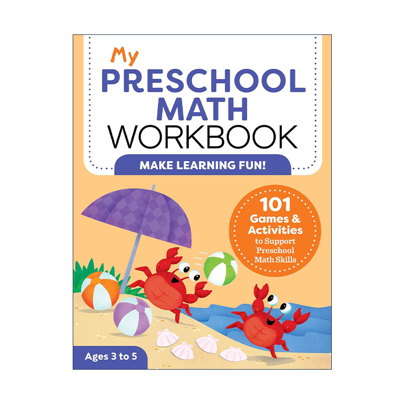 英文原版 My Preschool Math Workbook 我的学前数学练习册 101个游戏谜题与活动 儿童STEM教育 英文版 进口英语原版书籍