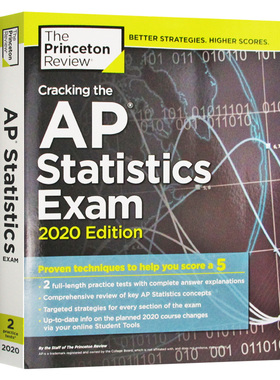 破解AP统计学考试2020版 英文原版 Cracking the AP Statistics Exam 全英文版 普林斯顿AP统计学考试用书 正版进口原版英语书籍