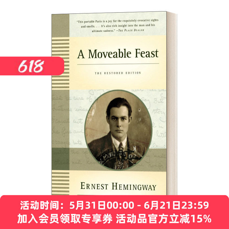 英文原版 A Moveable Feast the Restored Edition 流动的盛宴 复原版 英文版 进口英语原版书籍