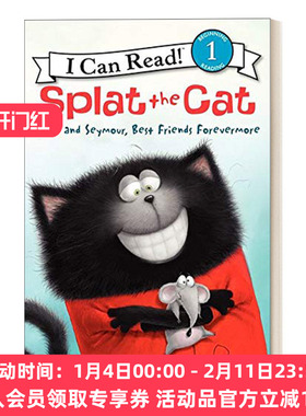 啪嗒猫的好朋友 英文原版 Splat the Cat and Seymour Best Friends Forevermore I Can Read Level 1分级阅读 进口书籍