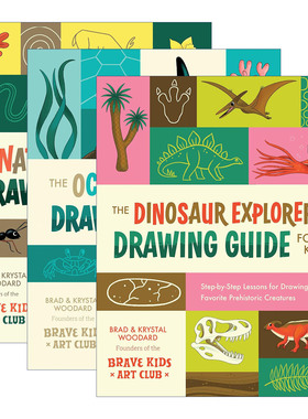 英文原版 Explorer's Drawing Guide For Kids 儿童绘画指南系列3册 英文版 进口英语原版书籍