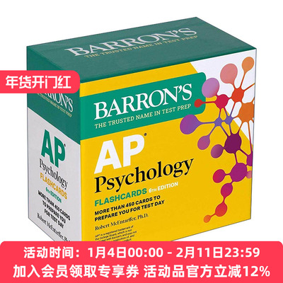 英文原版 AP Psychology Flashcards 巴朗AP心理学闪卡 第6版 英文版 进口英语原版书籍