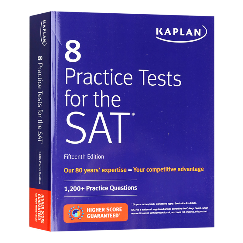 卡普兰SAT考试8套习题 15版 英文原版 8 Practice Tests for SAT Kaplan Test Prep 英文版 进口原版英语考试书籍 书籍/杂志/报纸 考试类原版书 原图主图