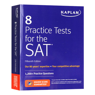 卡普兰SAT考试8套习题 15版 英文原版 8 Practice Tests for SAT Kaplan Test Prep 英文版 进口原版英语考试书籍