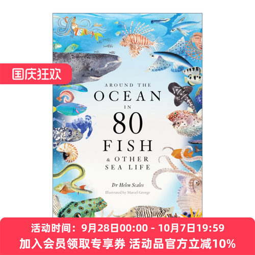 海洋的80种鱼和其他海洋生物 英文原版 Around the Ocean in 80 Fish and other Sea Life 自然科普读物精装 英文版 进口英语书籍