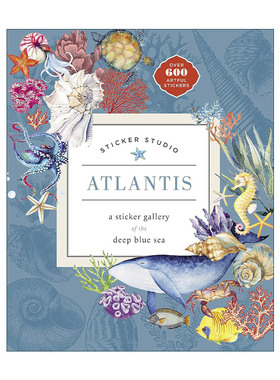 英文原版 Sticker Studio Atlantis 贴纸工作室 亚特兰蒂斯 深蓝色海洋 含超600张贴纸 英文版 进口英语原版书籍