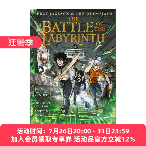 英文原版 Percy Jackson and the Olympians The Battle of the Labyrinth The Graphic Novel 波西杰克逊与奥林匹斯图像小说4
