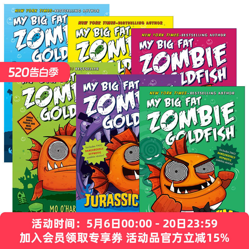 英文原版 My Big Fat Zombie Goldfish 大胖丧尸金鱼系列 6册 儿童惊险幽默桥梁章节书 中小学英语课外读物 英文版 进口英语书籍