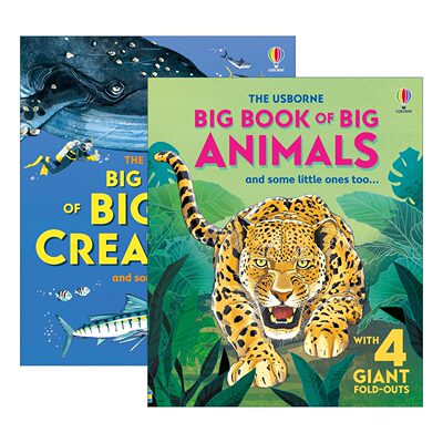 英文原版 Usborne Big Book of Big Sea Creatures/Animals 儿童科普百科读物2册 大型海洋生物 大型动物 英文版 进口英语原版书籍