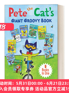 英文原版绘本 Pete the Cat's Giant Groovy Book 皮特猫9个故事合集精装绘本 英文版 进口英语原版书籍