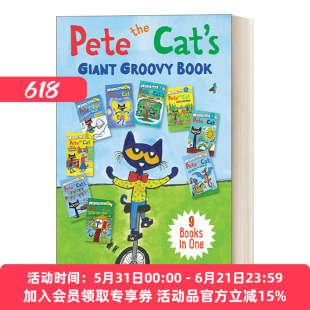 英文原版绘本 Pete the Cat's Giant Groovy Book 皮特猫9个故事合集精装绘本 英文版 进口英语原版书籍