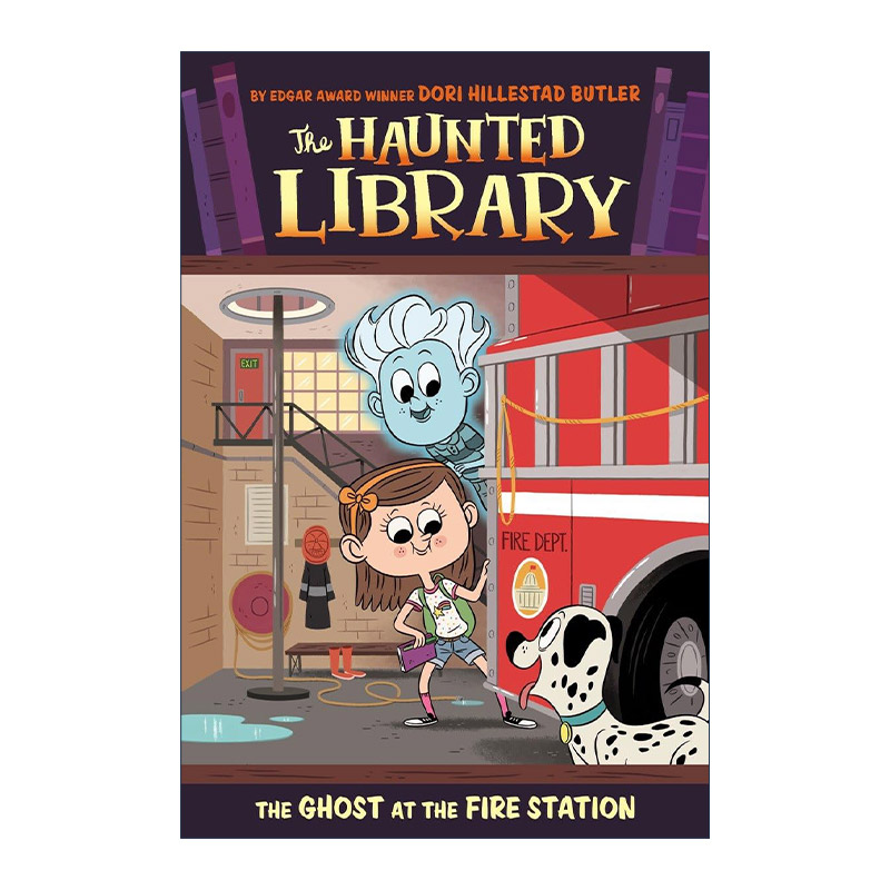 英文原版 The Haunted Library 06 The Ghost at the Fire Station 闹鬼的图书馆系列6 儿童章节桥梁故事书 进口英语原版书籍