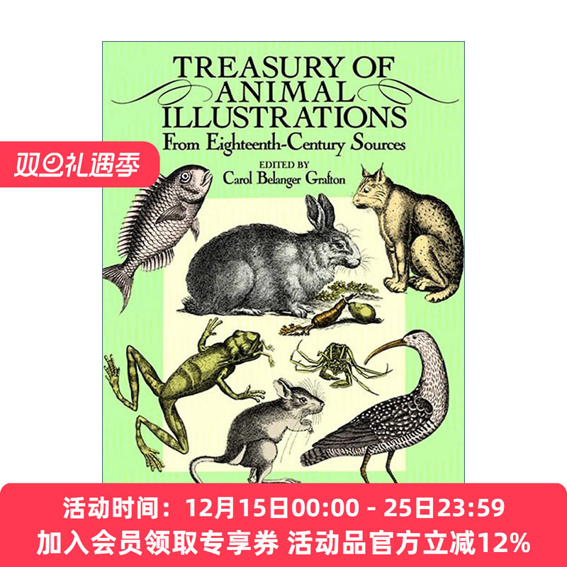 英文原版 Treasury of Animal Illustrations 18世纪动物图鉴 插图 Carol Grafton 英文版 进口英语原版书籍