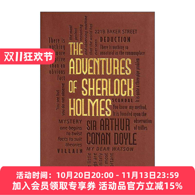 英文原版 福尔摩斯探案冒险全集 The Adventures of Sherlock Holmes 第2版 软精装皮质封面词云经典 Word Cloud Classics 英文版