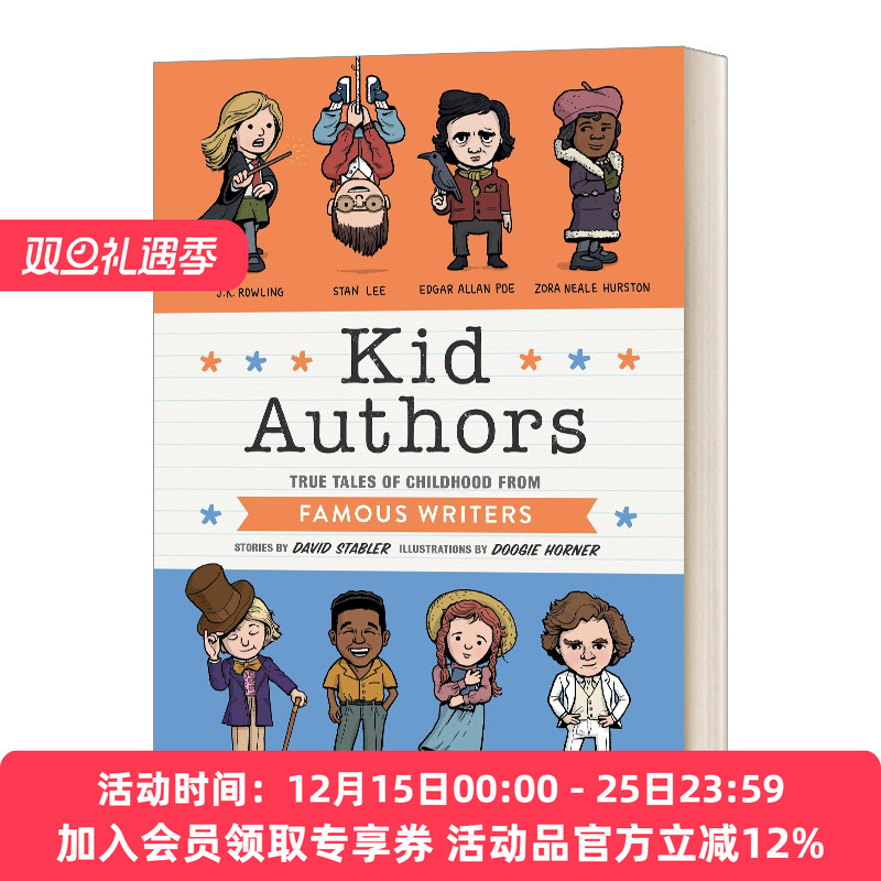 英文原版Kid Authors小小作家 传奇作家小时候的真实故事 杜奇•霍纳 儿童精装科普百科 JK罗琳 罗尔德达尔 马克吐温 进口英语书籍