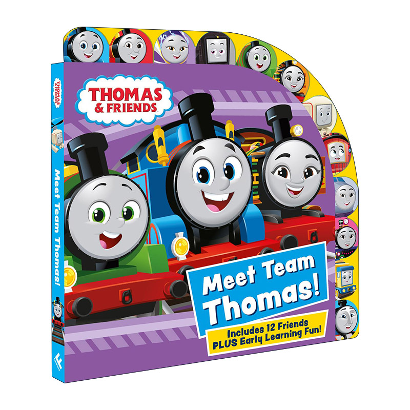 托马斯小火车 英文原版 Thomas & Friends Meet Team Thomas 认识托马斯和他的朋友们 儿童标签纸板书 英文版 进口英语原版书籍