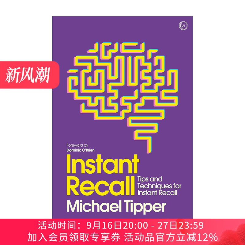 英文原版 Instant Recall 即时记忆 快速记忆训练法 Michael Tipper 英文版 进口英语原版书籍