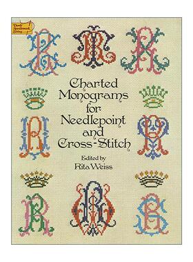 英文原版 Charted Monograms for Needlepoint and Cross-Stitch 针绣与十字绣绘制的字母组合图案 英文版 进口英语原版书籍