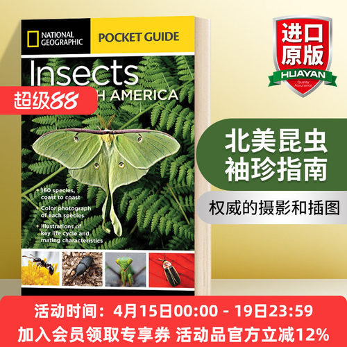 英文原版 National Geographic Pocket Guide to Insects of North America 国家地理北美昆虫袖珍指南 英文版