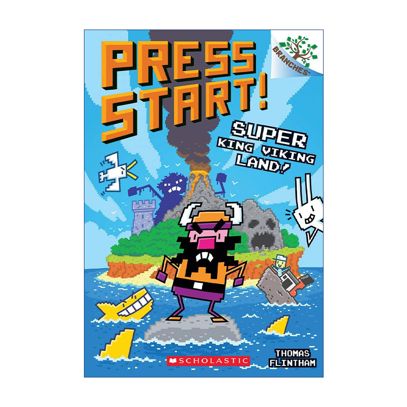 英文原版 Press Start #13 Super King Viking Land! 方块兔13 英文版 进口英语原版书籍