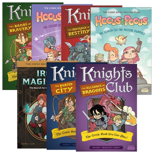 英文原版 Comic Quests 漫画任务系列1-7册 儿童动作冒险漫画小说 可角色扮演 Shuky 霍克斯与波克斯 骑士俱乐部 英文版 进口书籍
