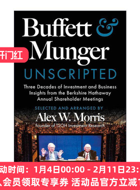 英文原版 Buffett and Munger Unscripted 巴菲特和芒格会议演讲稿 精装 英文版 进口英语原版书籍