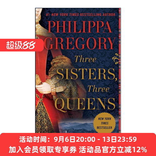 英文原版 Three Sisters Three Queens 三姐妹三王后 金雀花与都铎系列 Philippa Gregory 英文版 进口英语原版书籍