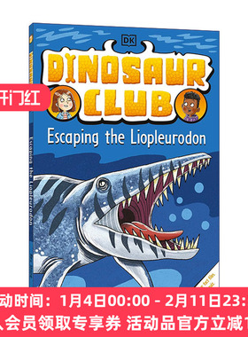 恐龙俱乐部  英文原版 Dinosaur Club Escaping the Liopleurodon 逃离暴龙 英文版 进口英语原版书籍