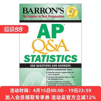 英文原版 AP Q&A Statistics 巴朗AP 统计学 600题 英文版 进口英语原版书籍