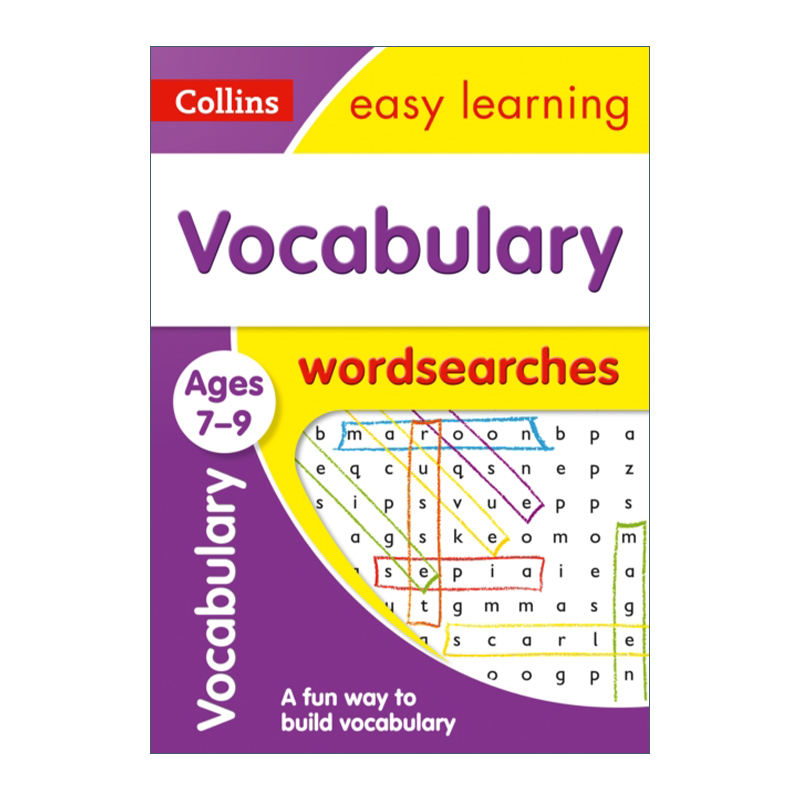 英文原版 Collins Easy Learning KS2 Vocabulary Word Searches Ages 7-9 柯林斯易学儿童英语词汇练习 7-9岁英文版进口英语书籍 书籍/杂志/报纸 儿童读物原版书 原图主图