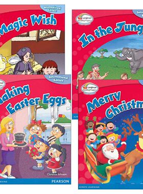 英文原版 Bright Readers L1 小学英语分级阅读绘本1级系列4册 丛林中 圣诞快乐 神奇祝愿 做复活节彩蛋 英文版 进口英语原版书籍