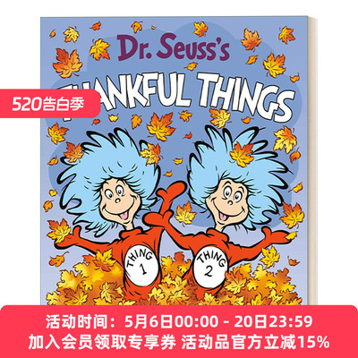 英文原版 Dr.Seuss's Thankful Things苏斯博士感恩的东西 早教纸板书 撕不烂 低幼适龄版图画书 帽子里的猫主角 英文版进口英语书