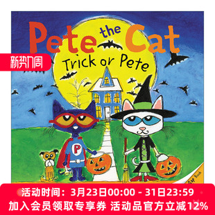 英文原版绘本 Pete the Cat Trick or Pete皮特猫 假日翻翻书系列 万圣节 绘本 英文版 进口英语原版书籍