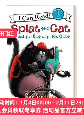 啪嗒猫和不呱呱叫的鸭子 英文原版 Splat the Cat and Duck with No Quack I Can Read Level 1分级阅读 英文版 进口英语书籍