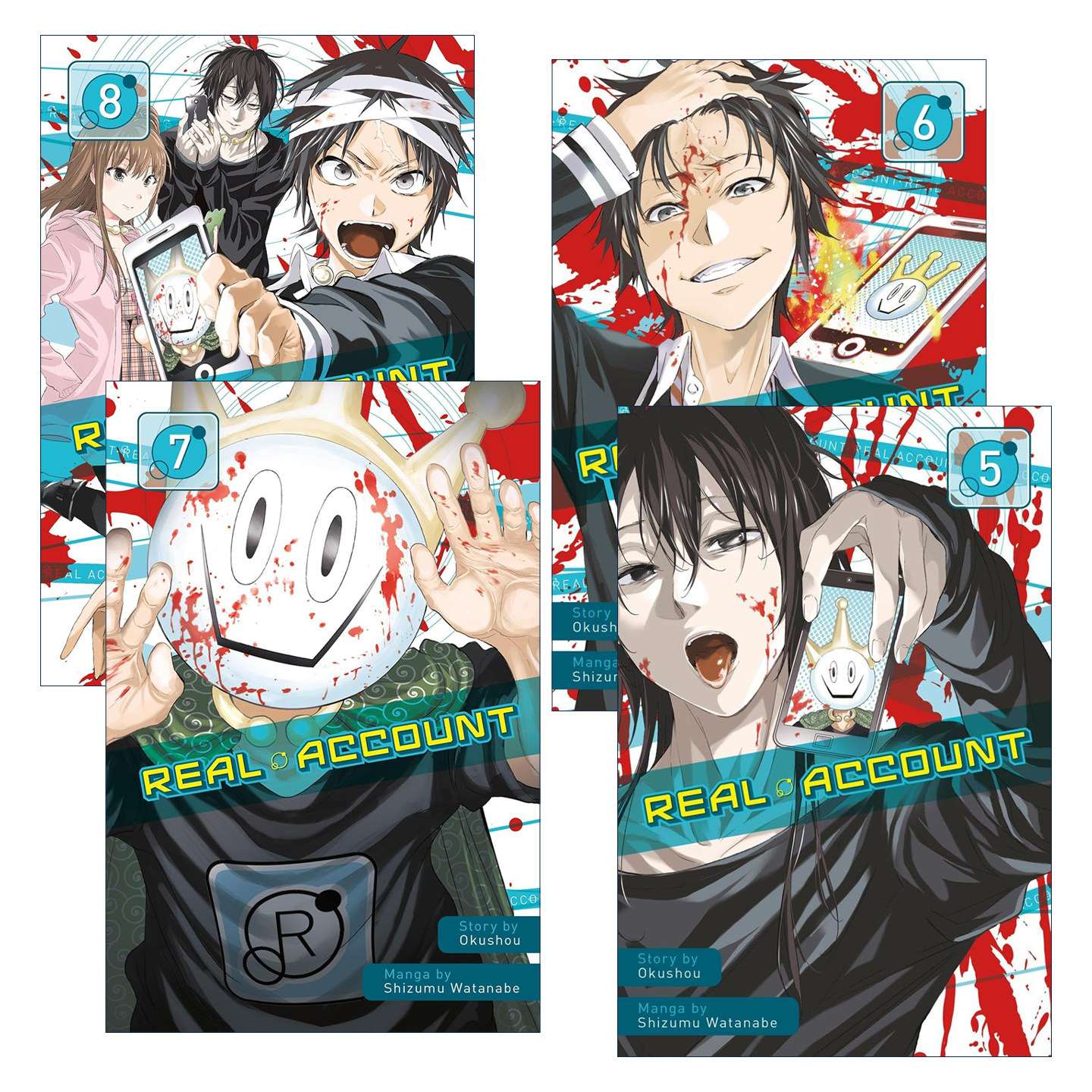 英文原版 Real Account 真实账号5-8册 悬疑冒险无限流漫画 渡边静 英文版 进口英语原版书籍