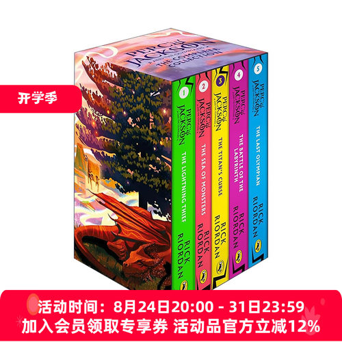 英文原版 Percy Jackson and the Olympians Boxset 波西杰克逊 奥林匹亚众神系列5册盒装 英文版 进口英语原版书籍