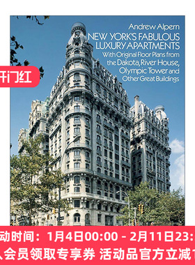 英文原版 New York's Fabulous Luxury Apartments 纽约的豪华公寓 建筑设计平面图集 装饰细节 历史 Andrew Alpern 英文版