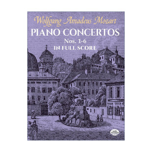Nos. 英文原版 进口英语原版 英文版 Piano 莫扎特第1 Full Score 6号钢琴协奏曲全谱 书籍 Concertos