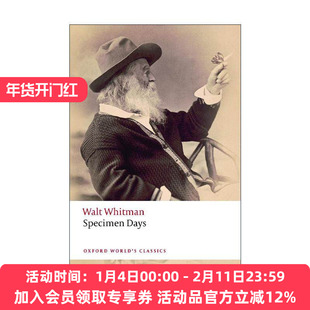 英文原版 Specimen Days 沃尔特·惠特曼自传 牛津世界经典 英文版 进口英语原版书籍