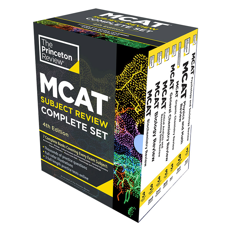 英文原版 Princeton Review MCAT Subject Review Complete Box Set普林斯顿MCAT医学研究生院入学考试备考7本套装第四版英文版