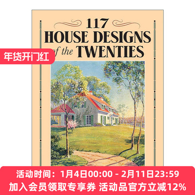 英文原版 117 House Designs of the Twenties 117个二十世纪的房屋设计 典型住宅平面图 建筑装饰细节指南 进口英语原版书籍