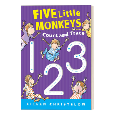 五只小猴子学数数 英文原版绘本 Five Little Monkeys Count and Trace 纸板书 英文版 进口英语原版书籍