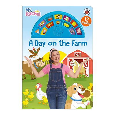 英文原版 Ms Rachel A Day on the Farm 儿童农场认知发声纸板书 知名育儿博主瑞秋女士 英文版 进口英语原版书籍