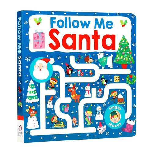 英文原版绘本 迷宫书 跟我走吧 圣诞老人 Maze Book Follow Me Santa 英文版 进口英语原版书籍