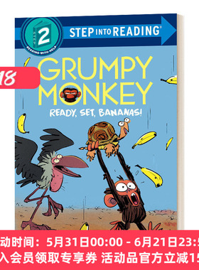 英文原版 Grumpy Monkey Ready Set Bananas 准备好了 香蕉 Step into Reading 2 英文版 进口英语原版书籍