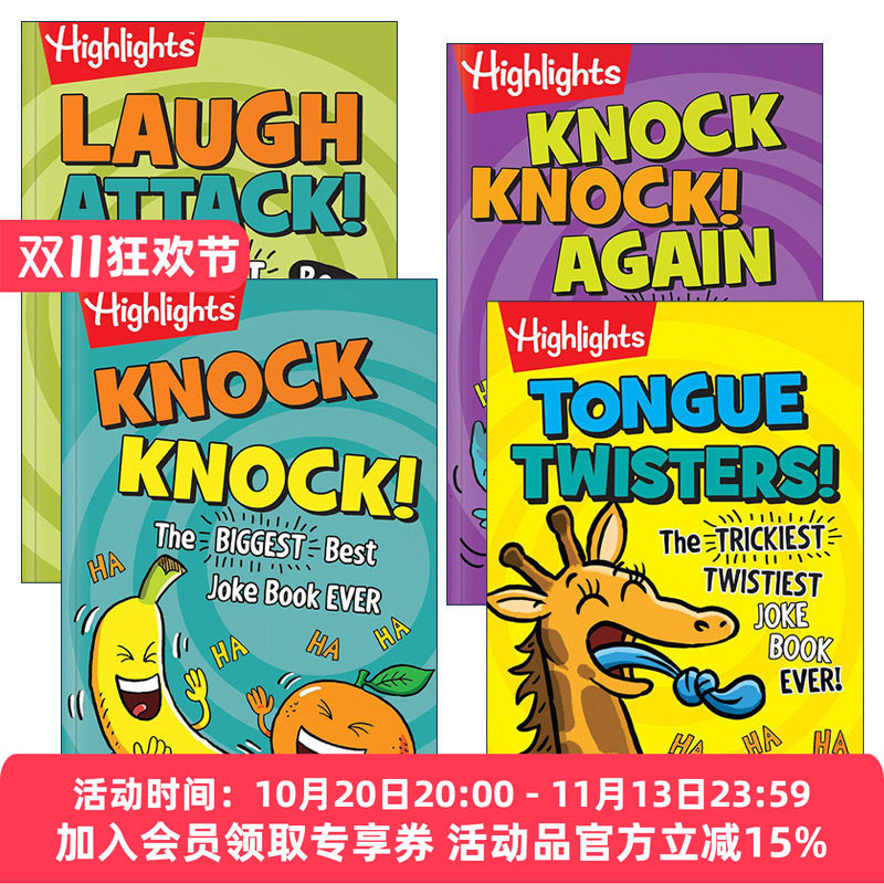 英文原版 Highlights™ Laugh Attack! Joke Books 亮点儿童幽默笑话攻击书系列4册 培养语感与社交能力 英文版 进口英语原版书籍