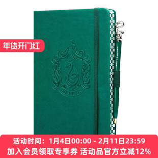 英文原版 Harry Potter Slytherin Classic Softcover Journal with Pen 哈利波特 斯莱特林学院 皮革笔记本 带学院徽章笔 英文版