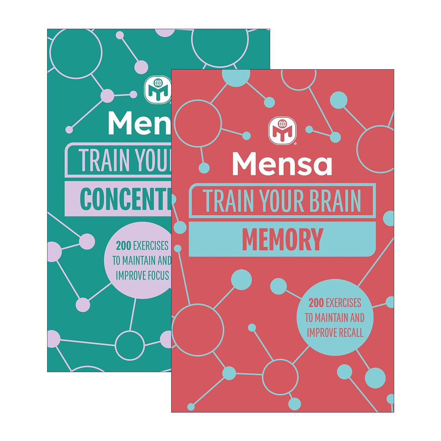 英文原版 Mensa Train Your Brain Memory/Concentration 门萨训练你的大脑记忆/专注力2册 200个练习 英文版 进口英语原版书籍