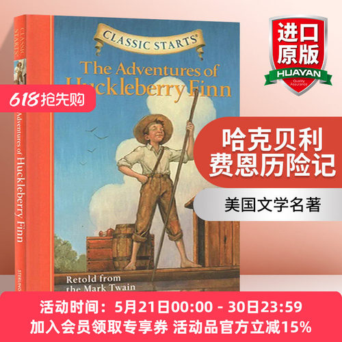 开始读经典 哈克贝利费恩历险记 英文原版小说 Classic Starts The Adventures of Huckleberry Finn 英文版儿童文学经典名著书籍